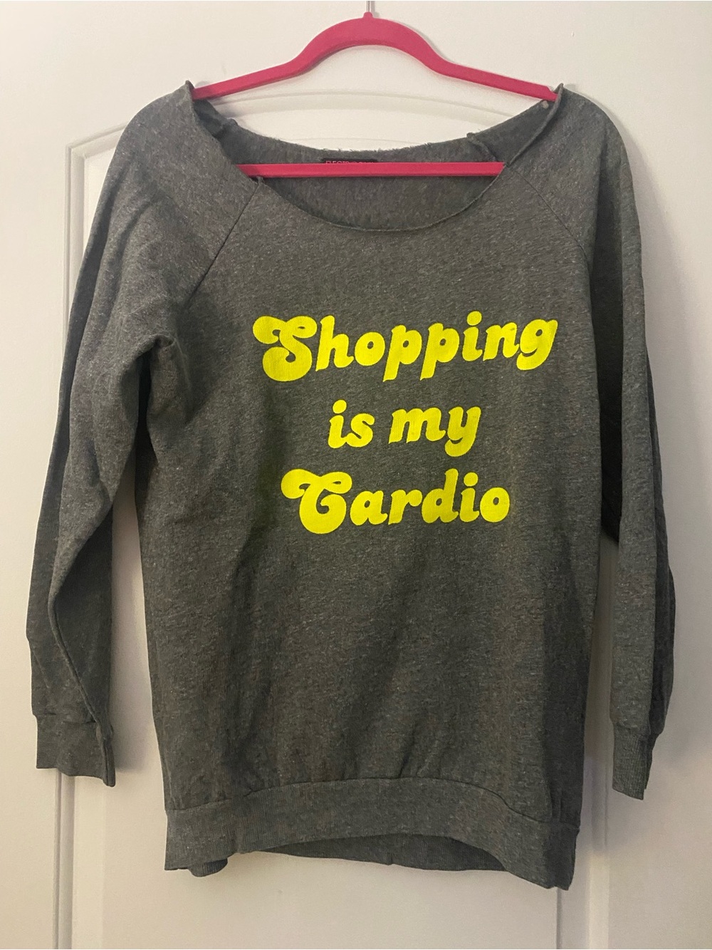 Electric Pink “Shopping is My Cardio” Sweatshirt - Medium